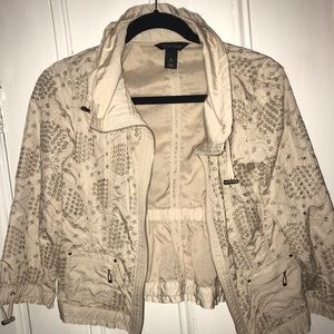 White House Black Market Floral Cropped Jacket